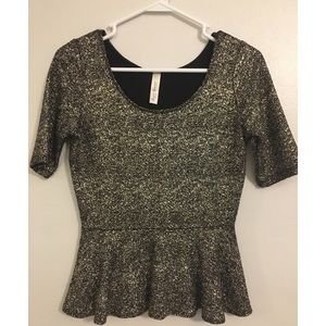Peplum Blouse gold/silver Shimmer